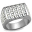 Jewellery Kingdom Cubic Zirconia Signet Bling Square Stone Stainless Steel Mens Ring - Jewelry Rings - British D'sire