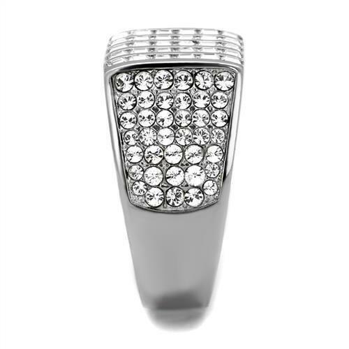 Jewellery Kingdom Cubic Zirconia Signet Bling Square Stone Stainless Steel Mens Ring - Jewelry Rings - British D'sire