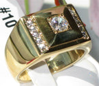 Jewellery Kingdom Cubic Zirconia Signet Pinky 18KT Steel Mens Gold Ring - Jewelry Rings - British D'sire