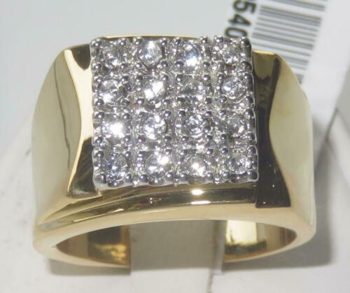 Jewellery Kingdom Cubic Zirconia Signet Pinky Square Stone Stainless Steel 18Kt Mens Gold Ring - Jewelry Rings - British D'sire