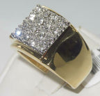 Jewellery Kingdom Cubic Zirconia Signet Pinky Square Stone Stainless Steel 18Kt Mens Gold Ring - Jewelry Rings - British D'sire