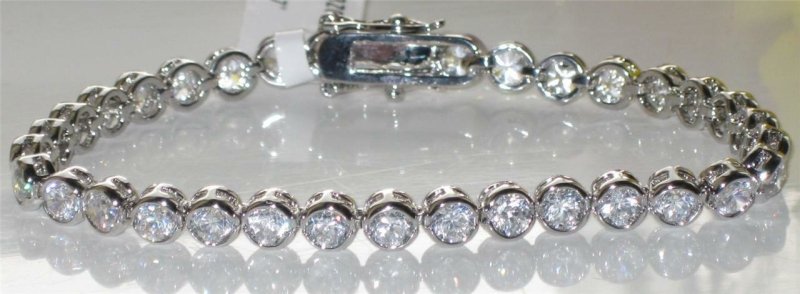 Jewellery Kingdom Cubic Zirconia Silver Sparkling Rhodium Ladies Tennis Bracelet Secondary image