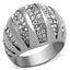 Jewellery Kingdom Cubic Zirconia Silver Stainless Steel Cocktail Sparkling Ladies Dome Ring - Jewelry Rings - British D'sire