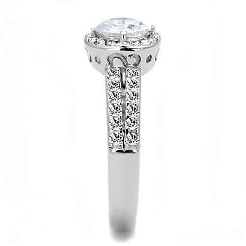 Jewellery Kingdom Cubic Zirconia Solitaire Accents 1.50 CT Stainless Steel Silver Elegant Ladies Ring - Jewelry Rings - British D'sire