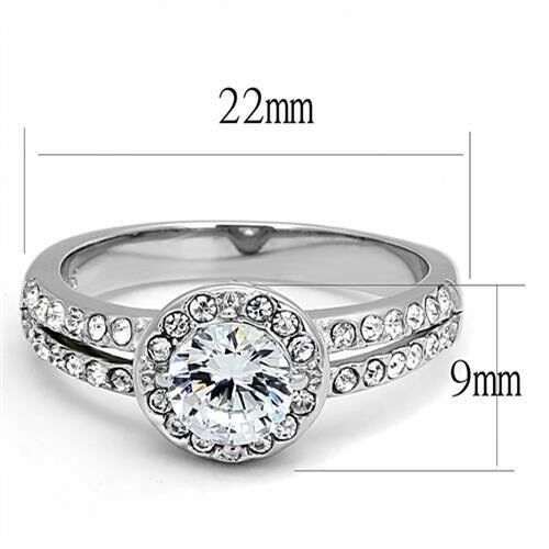 Jewellery Kingdom Cubic Zirconia Solitaire Accents 1.50 CT Stainless Steel Silver Elegant Ladies Ring - Jewelry Rings - British D'sire