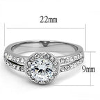 Jewellery Kingdom Cubic Zirconia Solitaire Accents 1.50 CT Stainless Steel Silver Elegant Ladies Ring - Jewelry Rings - British D'sire