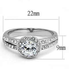 Jewellery Kingdom Cubic Zirconia Solitaire Accents 1.50 CT Stainless Steel Silver Elegant Ladies Ring - Jewelry Rings - British D'sire