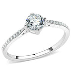 Jewellery Kingdom Cubic Zirconia Solitaire Accents Engagement 1/2 Carat Ladies Ring (Silver) - Engagement Rings - British D'sire