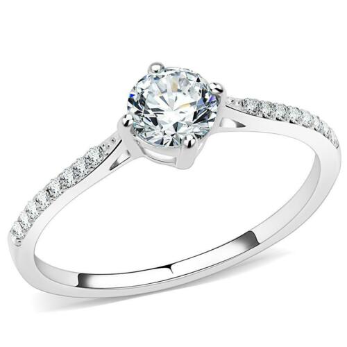 Jewellery Kingdom Cubic Zirconia Solitaire Accents Engagement 1/2 Carat Ladies Ring (Silver) - Engagement Rings - British D'sire