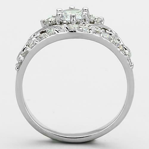 Jewellery Kingdom Cubic Zirconia Solitaire Accents Silver Pretty Stainless Steel Tiara Fancy Ladies Ring Secondary image