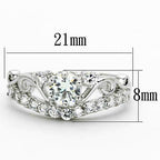Jewellery Kingdom Cubic Zirconia Solitaire Accents Silver Pretty Stainless Steel Tiara Fancy Ladies Ring - Jewelry Rings - British D'sire
