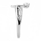 Jewellery Kingdom Cubic Zirconia Solitaire Accents Stainless Steel Silver Pretty Elegant Ladies Ring Band - Jewelry Rings - British D'sire