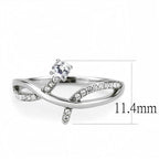 Jewellery Kingdom Cubic Zirconia Solitaire Accents Stainless Steel Silver Pretty Elegant Ladies Ring Band - Jewelry Rings - British D'sire