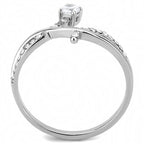 Jewellery Kingdom Cubic Zirconia Solitaire Accents Stainless Steel Silver Pretty Elegant Ladies Ring Band - Jewelry Rings - British D'sire