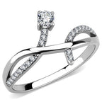 Jewellery Kingdom Cubic Zirconia Solitaire Accents Stainless Steel Silver Pretty Elegant Ladies Ring Band - Jewelry Rings - British D'sire