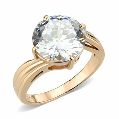 Jewellery Kingdom Cubic Zirconia Solitaire Ladies Engagement Ring (Rose Gold) - Jewelry Rings - British D'sire