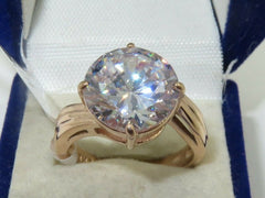 Jewellery Kingdom Cubic Zirconia Solitaire Ladies Engagement Ring (Rose Gold) - Jewelry Rings - British D'sire