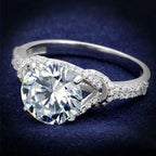 Jewellery Kingdom Cubic Zirconia Solitaire Sterling 3 Carat Accents Stamped Sparkling SZ Ladies Ring (Silver) - Jewelry Rings - British D'sire