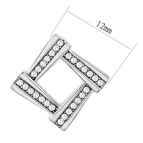 Jewellery Kingdom Cubic Zirconia Sparkling Stainless Steel Silver Ladies Stud Earrings - Earrings - British D'sire