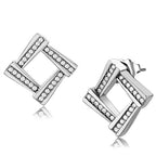 Jewellery Kingdom Cubic Zirconia Sparkling Stainless Steel Silver Ladies Stud Earrings - Earrings - British D'sire