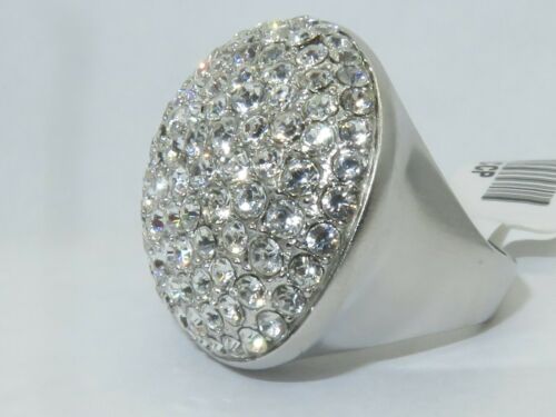 Jewellery Kingdom Cubic Zirconia Sparkling Statement Pave Chunky Dome Ladies cocktail Ring (Silver) - Jewelry Rings - British D'sire