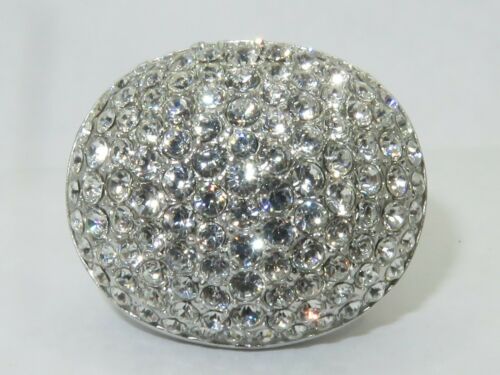 Jewellery Kingdom Cubic Zirconia Sparkling Statement Pave Chunky Dome Ladies cocktail Ring (Silver) - Jewelry Rings - British D'sire