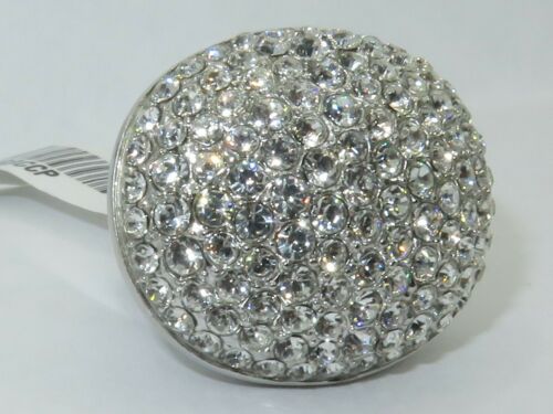 Jewellery Kingdom Cubic Zirconia Sparkling Statement Pave Chunky Dome Ladies cocktail Ring (Silver) - Jewelry Rings - British D'sire
