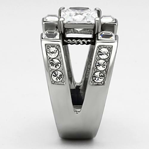 Jewellery Kingdom Cubic Zirconia Square Stones Stainless Steel Mens Signet Ring Secondary image