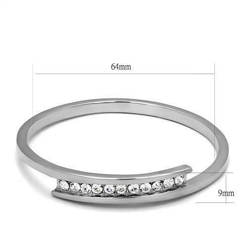 Jewellery Kingdom Cubic Zirconia Stacking Ladies Stainless Steel Bangle Secondary image