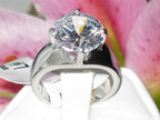 Jewellery Kingdom Cubic Zirconia Stainless Steel 14mm 10 CT Stainless Steel Ladies Solitaire Ring - Rings - British D'sire