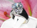 Jewellery Kingdom Cubic Zirconia Stainless Steel 14mm 10 CT Stainless Steel Ladies Solitaire Ring - Rings - British D'sire