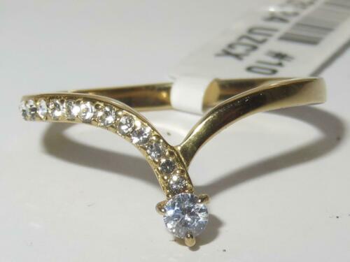 Jewellery Kingdom Cubic Zirconia Stainless Steel 18KT Elegant Ladies Wishbone Ring (Gold) - Jewelry Rings - British D'sire