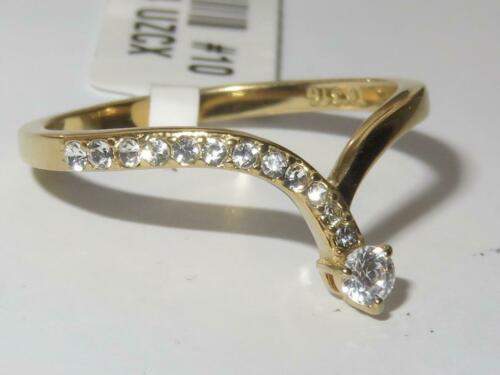 Jewellery Kingdom Cubic Zirconia Stainless Steel 18KT Elegant Ladies Wishbone Ring (Gold) - Jewelry Rings - British D'sire