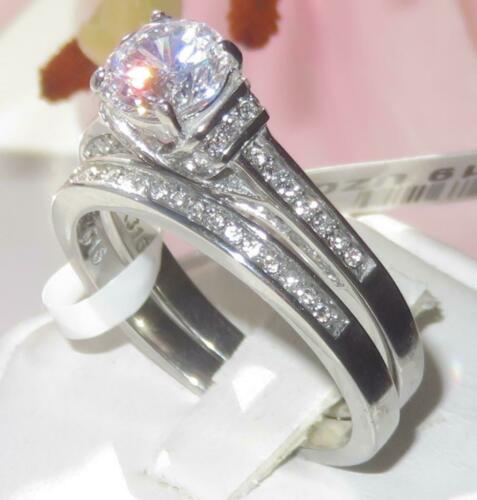 Jewellery Kingdom Cubic Zirconia Stainless Steel 3 Ct Ladies Engagement Wedding Ring Set Band Secondary image