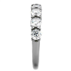 Jewellery Kingdom Cubic Zirconia Stainless Steel 4mm 2CT Band Ladies Eternity Ring - Jewelry Rings - British D'sire