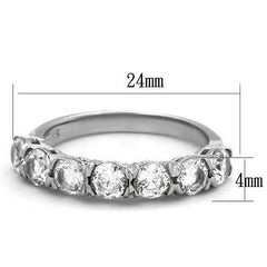 Jewellery Kingdom Cubic Zirconia Stainless Steel 4mm 2CT Band Ladies Eternity Ring - Jewelry Rings - British D'sire