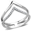 Jewellery Kingdom Cubic Zirconia Stainless Steel Double Flat Elegant Ladies Wishbone Ring - Jewelry Rings - British D'sire