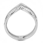 Jewellery Kingdom Cubic Zirconia Stainless Steel Double Flat Elegant Ladies Wishbone Ring - Jewelry Rings - British D'sire