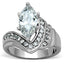 Jewellery Kingdom Cubic Zirconia Stainless Steel Dress Sparkling Ladies Marquise Ring (Silver & Clear) - Jewelry Rings - British D'sire