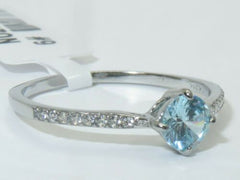 Jewellery Kingdom Cubic Zirconia Stainless Steel Elegant Accents Dress Blue Topaz Ring - Jewelry Rings - British D'sire