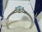 Jewellery Kingdom Cubic Zirconia Stainless Steel Elegant Accents Dress Blue Topaz Ring - Jewelry Rings - British D'sire