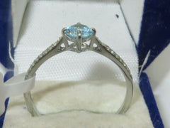 Jewellery Kingdom Cubic Zirconia Stainless Steel Elegant Accents Dress Blue Topaz Ring - Jewelry Rings - British D'sire