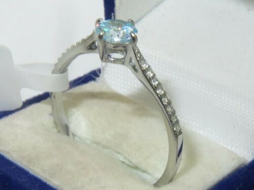 Jewellery Kingdom Cubic Zirconia Stainless Steel Elegant Accents Dress Blue Topaz Ring - Jewelry Rings - British D'sire