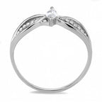 Jewellery Kingdom Cubic Zirconia Stainless Steel Elegant Clear Silver Ladies Marquise Ring - Jewelry Rings - British D'sire
