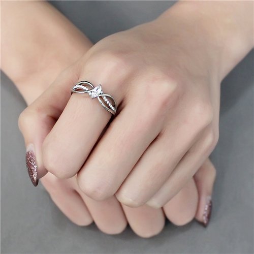 Jewellery Kingdom Cubic Zirconia Stainless Steel Elegant Clear Silver Ladies Marquise Ring - Jewelry Rings - British D'sire