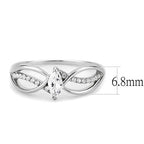 Jewellery Kingdom Cubic Zirconia Stainless Steel Elegant Clear Silver Ladies Marquise Ring - Jewelry Rings - British D'sire