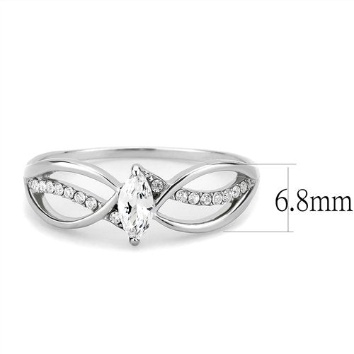 Jewellery Kingdom Cubic Zirconia Stainless Steel Elegant Clear Silver Ladies Marquise Ring - Jewelry Rings - British D'sire