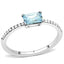 Jewellery Kingdom Cubic Zirconia Stainless Steel Emerald Cut Blue Topaz Ladies Ring - Jewelry Rings - British D'sire