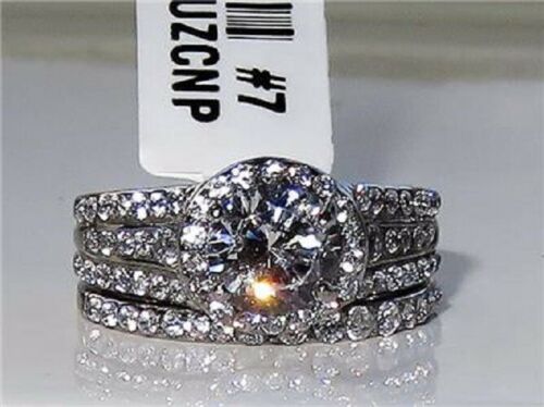 Jewellery Kingdom Cubic Zirconia Stainless Steel Engagement Wedding Ladies Band Ring Set Secondary image
