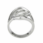 Jewellery Kingdom Cubic Zirconia Stainless Steel Flat Stamped Ladies Silver Ring Band - Rings - British D'sire